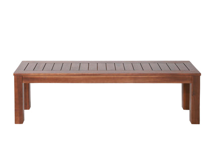 Acacia Wood Outdoor Bench With Beautiful Slat Paneling - Dark Brown