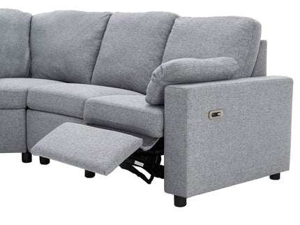 Power Recliner Sectional Sofa Home Theater Reclining Sofa With Two USB Ports, Two Storage Drawers For Living Room