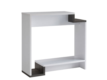 Contemporary Console Table With Two Open Shelves - White / Gray