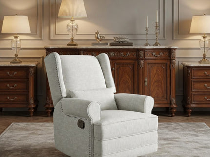 Extra Wide Swivel Recliner Glider Chair With Footrest