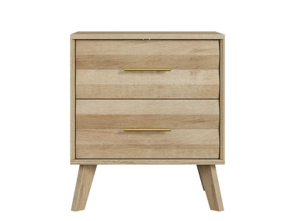 Medieval Double Drawer Bedside Table