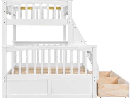 Bunk Bed With Drawers, Convertible Storage Bed