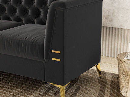Luxurious Sofa With Legs, Modern Chesterfield Design, Tufted Upholstery, 3 Seat Couch For Living Room And Office