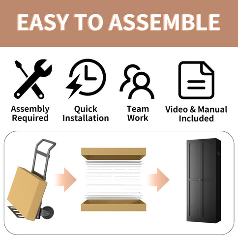 Kitchen Pantry Cabinet With 4 Adjustable Shelves, Heavy Duty Freestanding Organizer