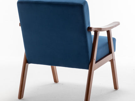 Mid Century Modern Accent Chair With Solid Wood Frame And Extra Thick Backrest