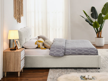 Storage Upholstered Hydraulic Platform Bed With Integrated Headboard
