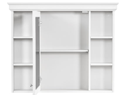 Bathroom Vanity With Medicine Cabinet, Storage Cabinet With 4 Drawers, Adjustable Shelf Mirror