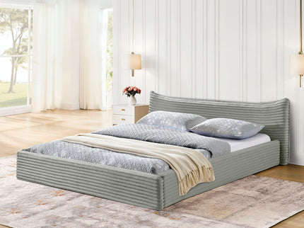 Modern Upholstered Bed Frame With Curved Headboard