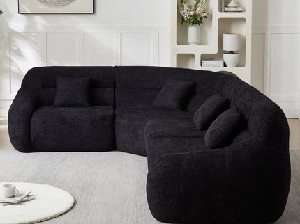 Luxury Curved Corner Sectional Sofa With 4 Pillows
