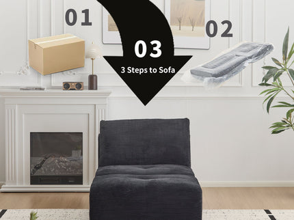 Single Chaise Longue With Movable Ottoman For Living Room