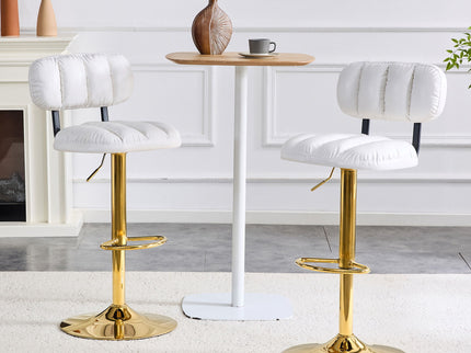 Adjustable Height Bar Stools & Footrest For Kitchen Island (Set of 2)