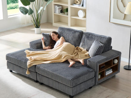 Convertible Sectional Sofa, Sleeper Oversized Living Room Lounge