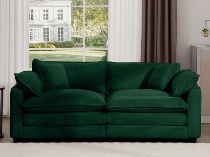 Modern 2 Seater With 4 Pillows, Upholstered Deep Seating Loveseat