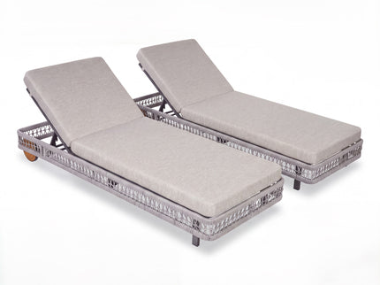 Outdoor Chaise Lounge & Wheels, 5 Position Adjustable Backrest