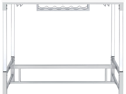 Tonneson - Bar Table With Trestle Base And Wine Storage - White