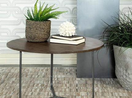 Accent Table With Slim Tripod Base - Brown