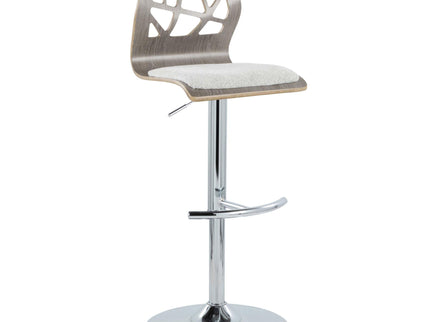 Folia - Contemporary Adjustable Barstool With Swivel With Rounded T Footrest (Set of 2)