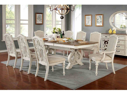 Rustic Dining Set With Table And Upholstered Chairs