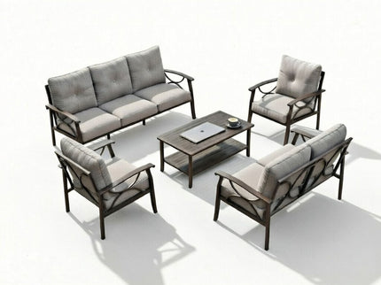 Patio Furniture Set With Coffee Table And Cushions For Backyard
