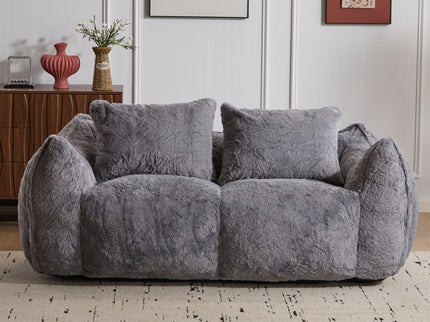 Giant Bean Bag Couch, Ultra Soft Fluffy Loveseat For Living Room