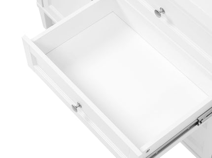Bathroom Vanity Cabinet Only, 3 Drawers & 2 Doors, Adjustable Shelf, Soft Close Hinges - White