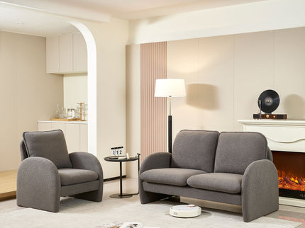 Loveseat Sofa Small Couch For Living Room, Sherpa Fabric Upholstered Loveseat Sofa Couch, Small Loveseat Sofa For Apartment, Bedroom