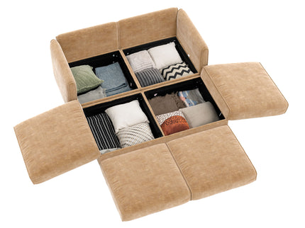Contemporary Elegant Sofa With Storage And Ottoman