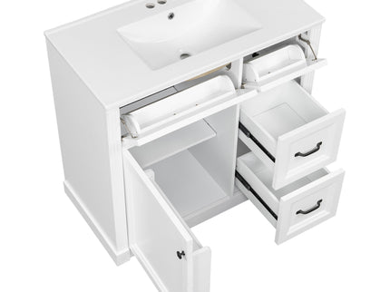 Modern Bathroom Vanity With Sink, 4 Drawers, Soft-Close Door, Adjustable Shelf