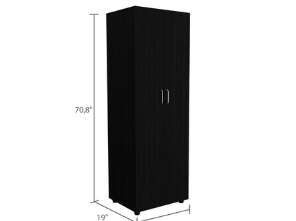 Armoire Organiser, Two Shelves, Rod, Double Door Cabinet Armoire