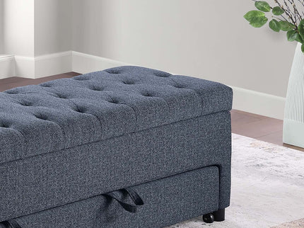 Storage Ottoman With Tufted Seat And Underseat Drawer