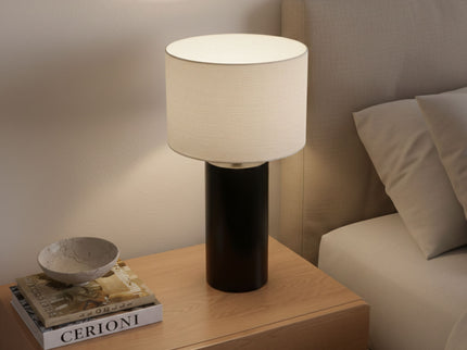 Aura - Table Lamp With On / Off Switch Block Base - Black / White
