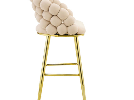 Bubble, Ball Chain Tufted Bar Chairs For Kitchen Island & Home Bar (Set of 2)