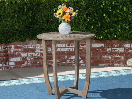 Hermosa - Rustic Circular Bistro Table - Gray