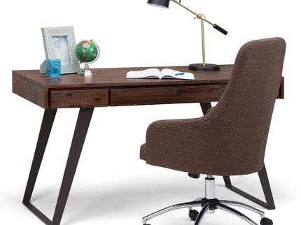 Lowry - Desk - Distressed Charcoal Brown
