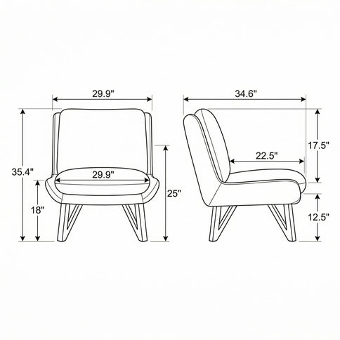 Armless Accent Chair - Dark Navy