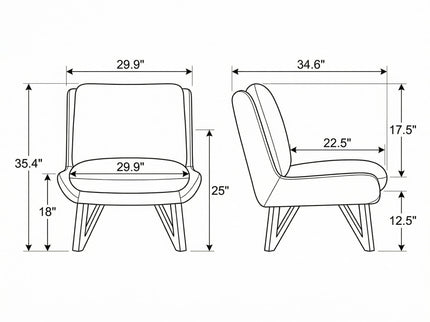 Armless Accent Chair - Dark Navy