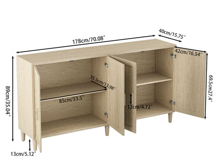 Buffet Cabinet With Adjustable Shelves For Kitchen