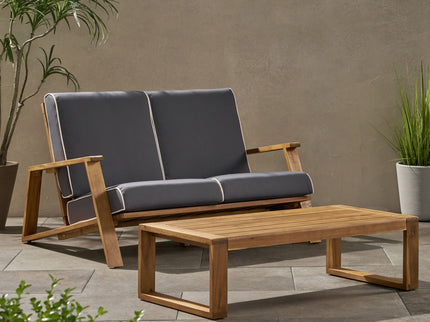 Paloma - Contemporary Loveseat And Coffee Table Set With Weather Resistant Cushions
