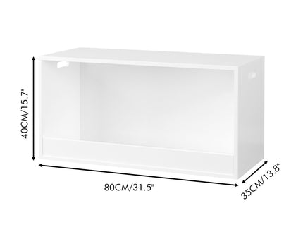 Open Toy Storage Box For Kids, Organizer Bin For Plush Toys, Books - White