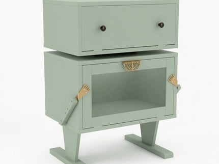 Robot LED Nightstand With 360° Rotating Drawer
