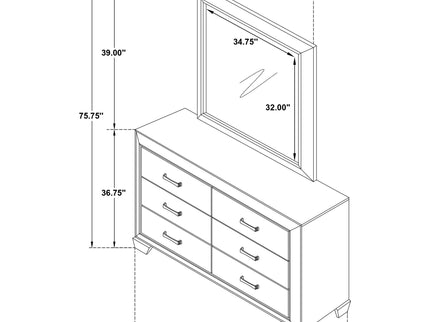 Holmgren - 6 Drawer Dresser With Mirror - Taupe