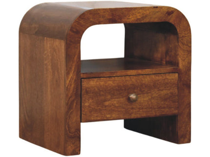 Darcy - Nightstand With Drawer And Open Shelf - Brown