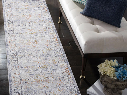 Payas - 2' X 8' Traditional Runner Rug - Ivory / Gray