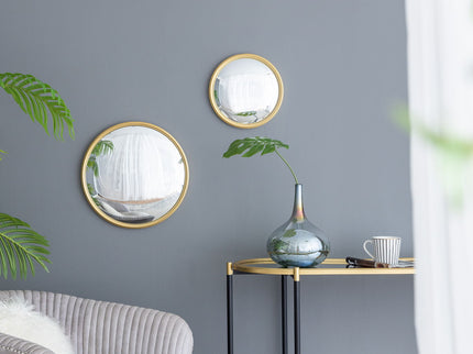 Round Mirror, Circle Mirror With Iron Frame For Living Room Bedroom Vanity Entryway Hallway
