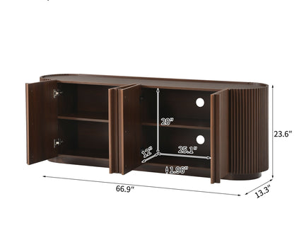 TV Stand With Fluted Tambour Style Door