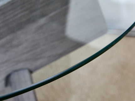 Modern Round Glass Coffee Table With Tempered Glass