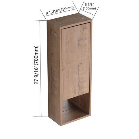10" Wall Mounted Storage Cabinet, Bathroom Cabinet With Soft Close Door - Imitative Oak