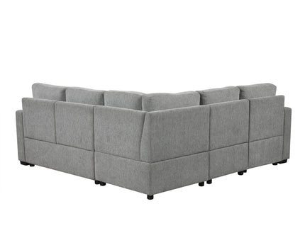 Sectional Sofa Convertible Pull-Out Sofa Bed With A Movable Storage Ottoman For Living Room