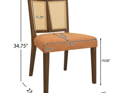 Mid Century Rattan Dining Chair Without Arms Set