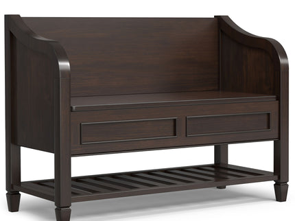 Connaught - Entryway Storage Bench With Shelf - Chestnut
